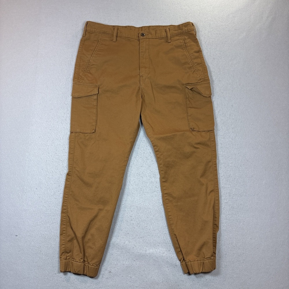 Levi's Men 38"x32" Cargo Rust Jogger Pants casual cotton six pockets elastic